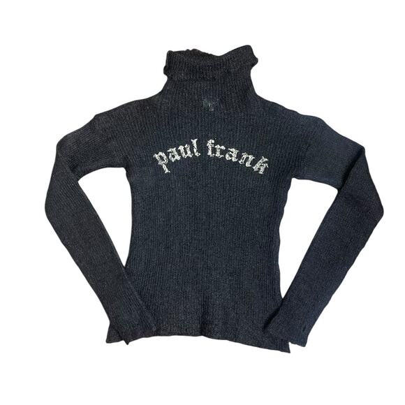 Vtg Rare Paul Frank Women's S Black Mohair Knit Pullover Turtleneck Sweater EUC - Picture 1 of 4
